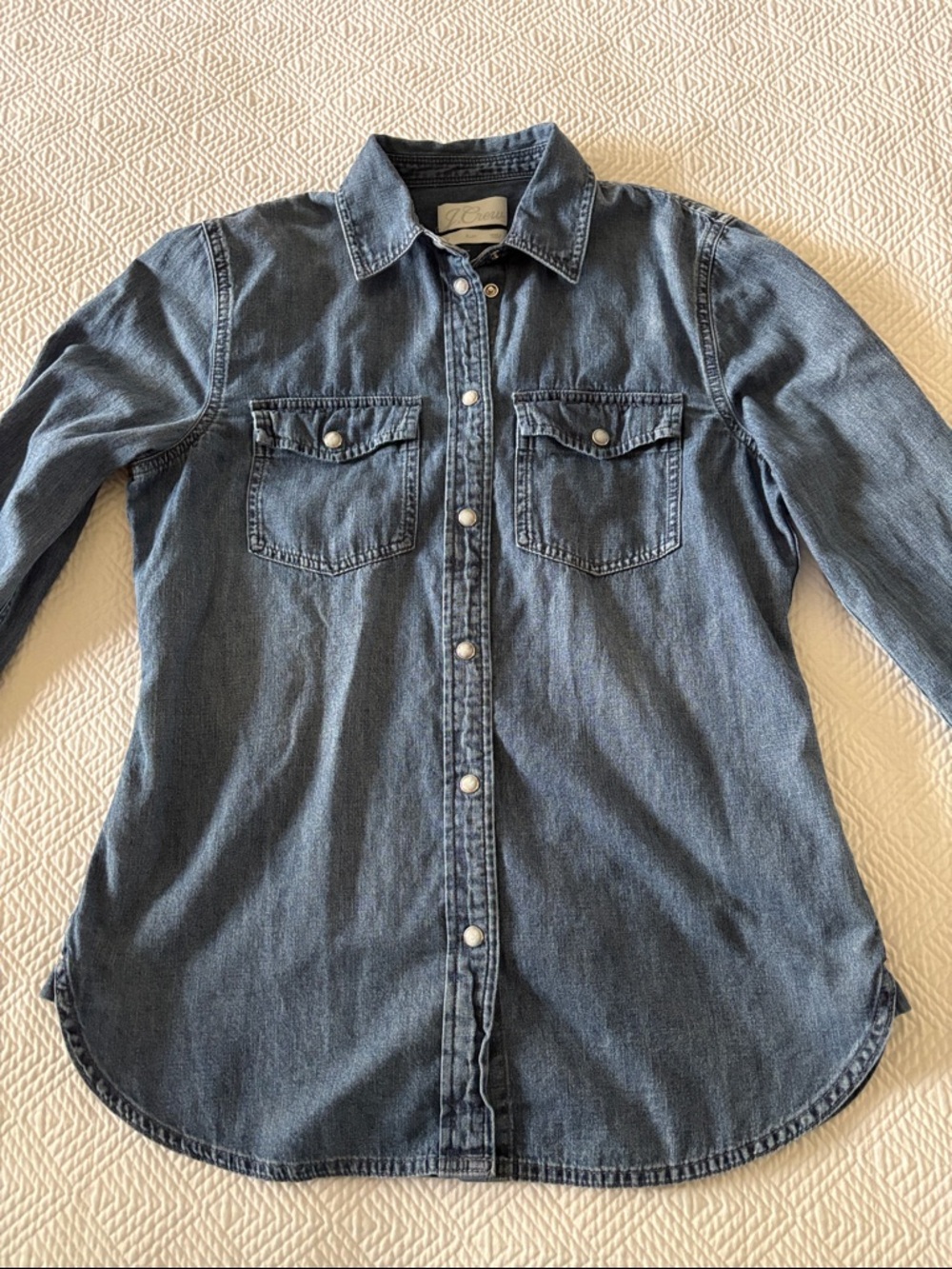 J. Crew Slim Denim Shirt with Snap Buttons